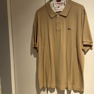 Original Lacoste tan pique cotton polo. Worn once&cleaned professionally. Size 6